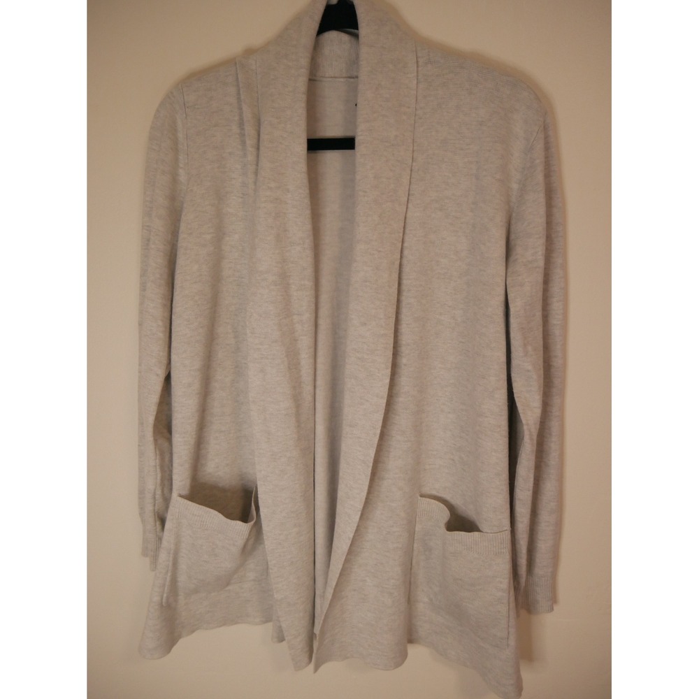 Cyrus Womens Gray Heather Open Front Shawl Collar Cardigan Sweater Size M - Picture 2 of 11